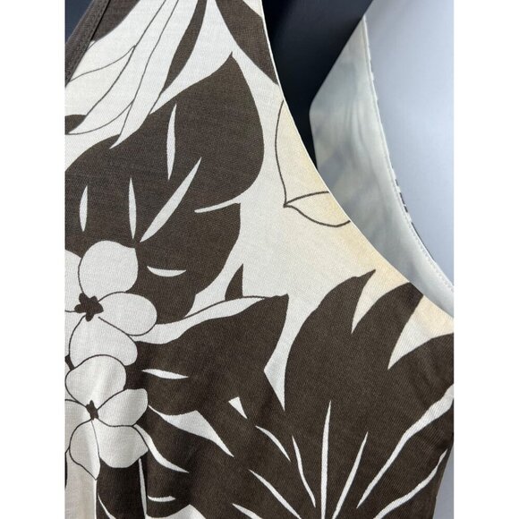 Tommy Bahama Women Floral Sleeveless Dress Medium 8 10 Silk Brown Beige VGUC - Picture 5 of 11